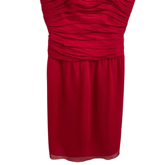 Andrea Polizzi For Rex Lester Red Silk Dress Size 8 Sleeveless USA Vintage - Picture 3 of 10